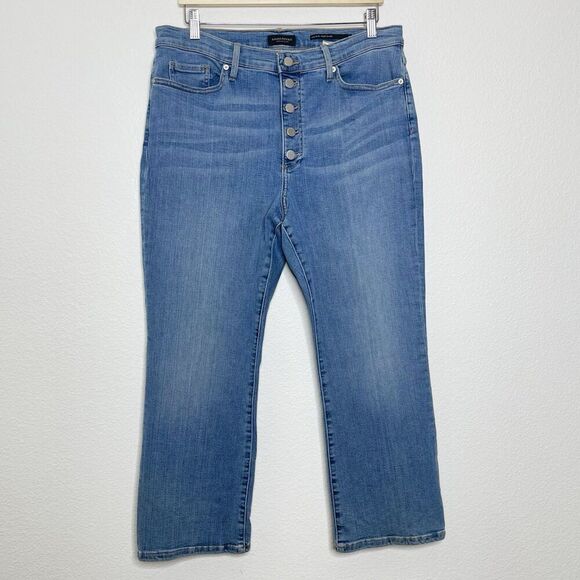 Banana Republic Crop Flare Jeans Sz 33 Mid Rise Stretch Denim Geneva Light Wash - Picture 1 of 11